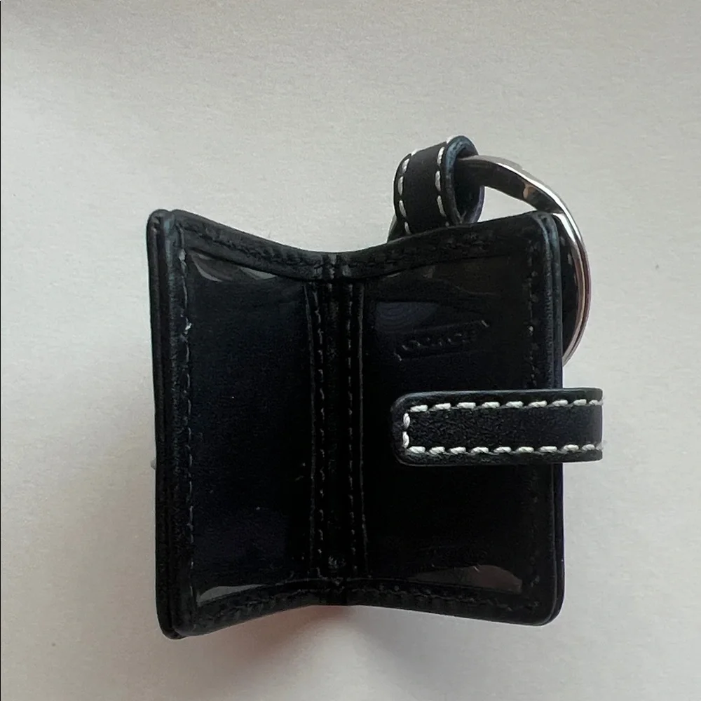 Vintage Coach Picture Frame Bag Charm-Black Key Holder with Pink Heart Accent - Picture 4 of 16